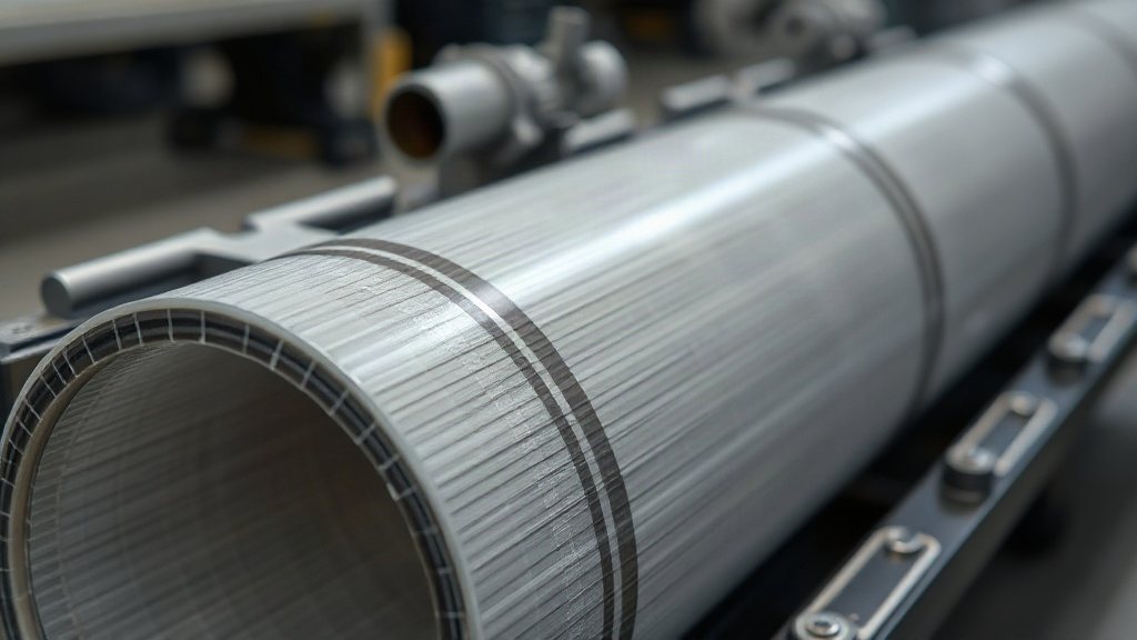 Close-up of carbon fiber prepreg being laid up in a mold for a rocket body tube