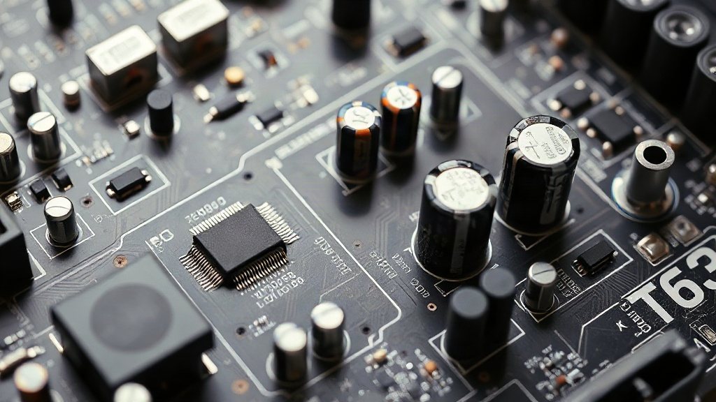 Avionics PCB with distinct power planes and noise suppression components.